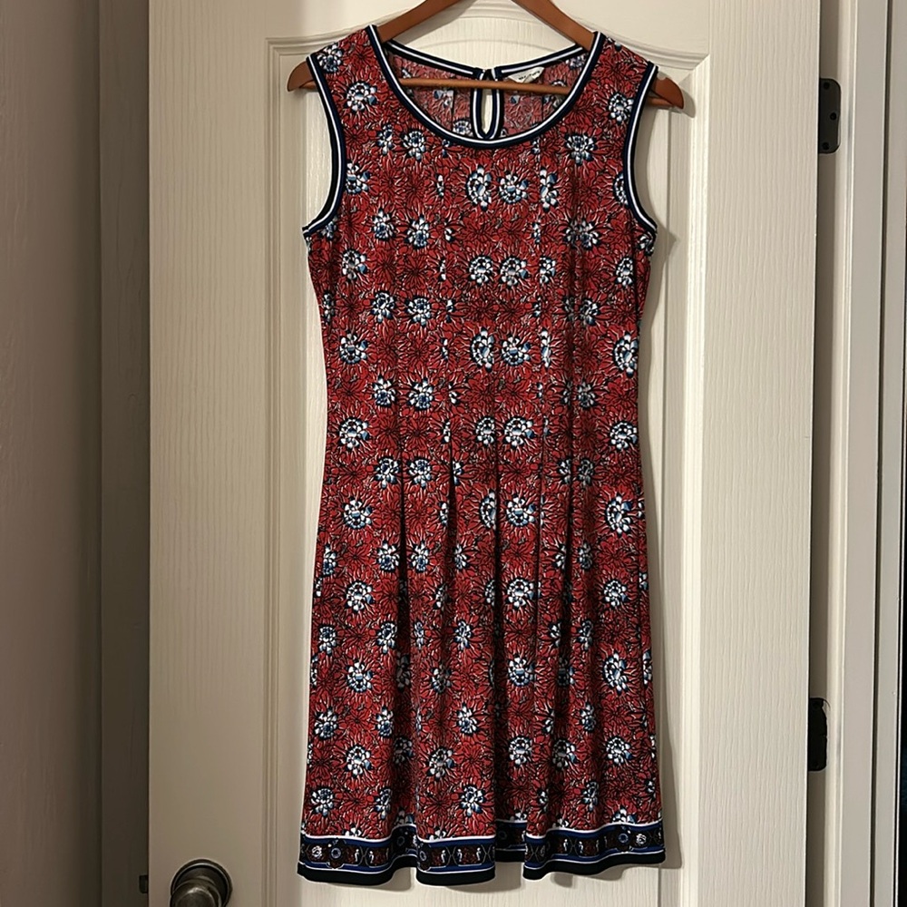 Max Studio Red, White, Blue & Black Floral Dress